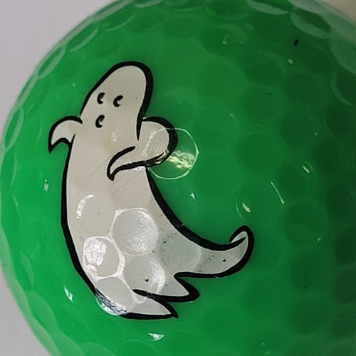 1 Cartoon Ghost Green Logo Used Golf Ball K-14-3