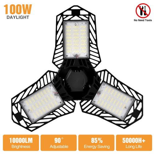 100W LED Garagenlicht Verformbar Garagenlampe Einstellbar Werkstatt