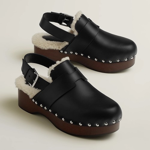 サンダル・ミュール HERMES Ciabattine Hermione Hermès Hermione Shearling Mules Size 37 US 7 | eBay