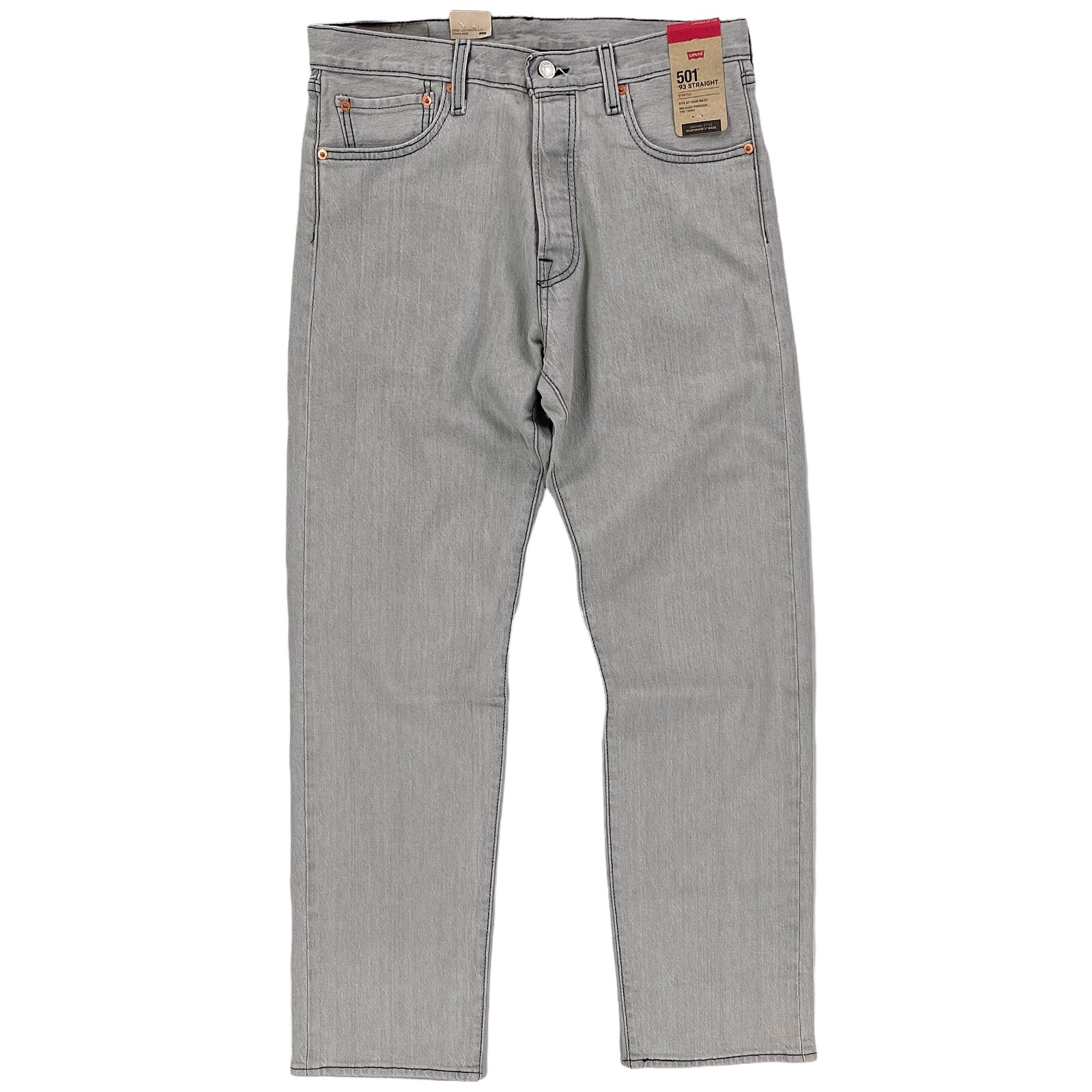 

Мужские джинсы прямого кроя Levis 501 93 Just Got To Be, серые, стрейч-стрейч, Серый, Levi's 501 '93 Straight