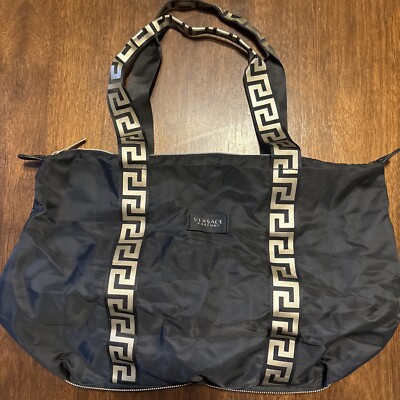 Versace Perfume Tote Bag Foldable Black And Gold New Never Used Designer