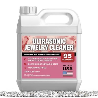 Ultrasonic Jewelry Cleaner Solution - 16 oz Concentrated Bottle