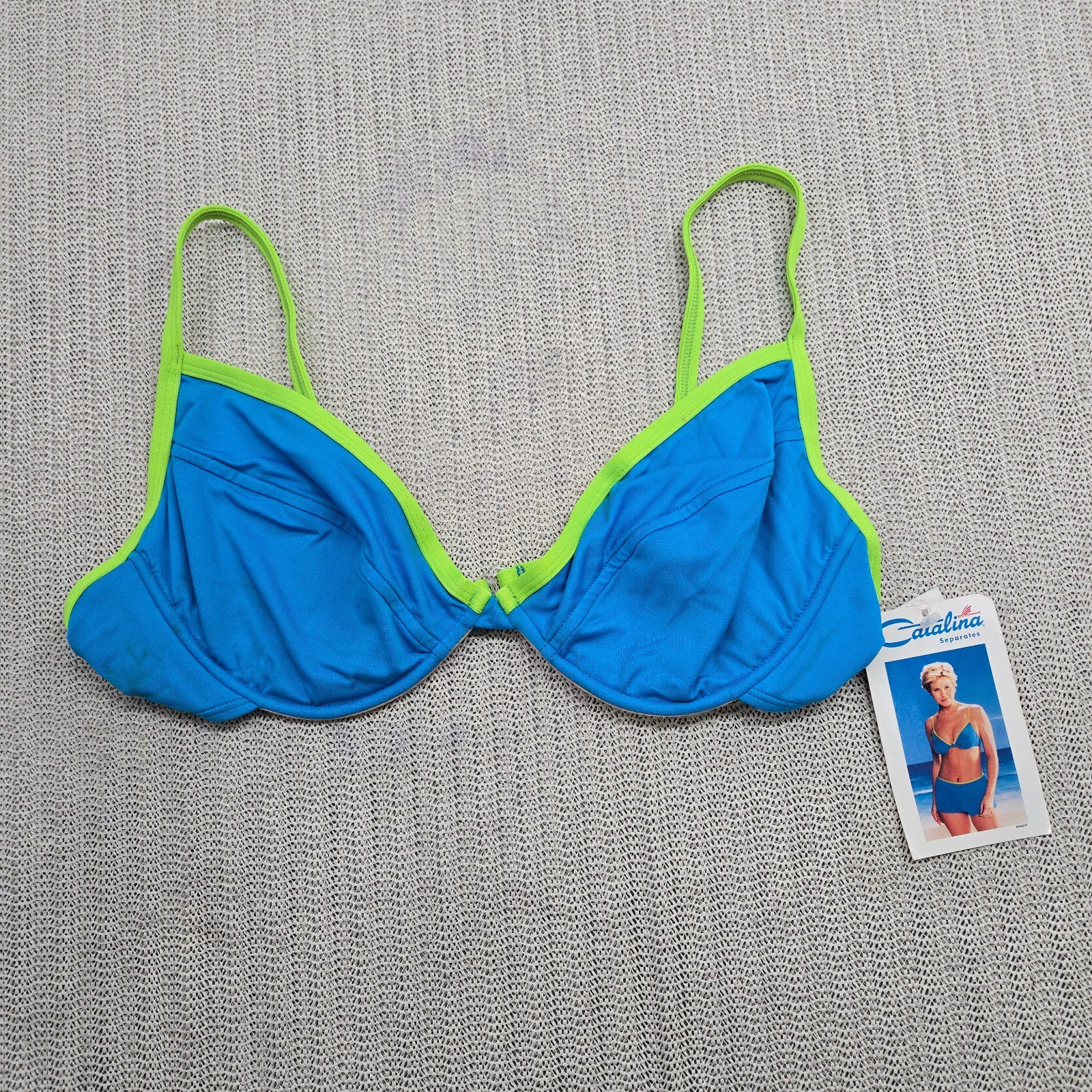 カタリナ Catalina 90s La Paz USA Vintage Catalina Bikini Swimsuit Top Bra Womens Large Black
