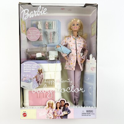 Barbie 2002 Happy Family Baby Doctor Doll W/ Two Babies Mattel #56726