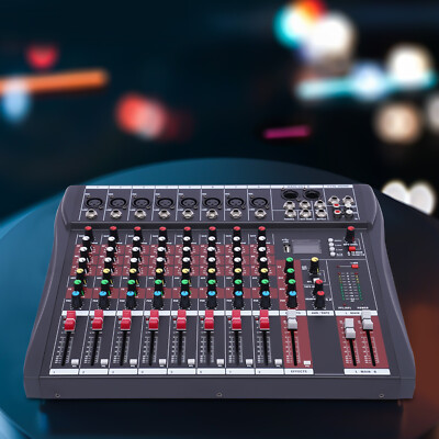8 Kanal Audio Mixer,Mischpult Mit USB Dj für Karaoke Digital Audio Mixer DHL DE