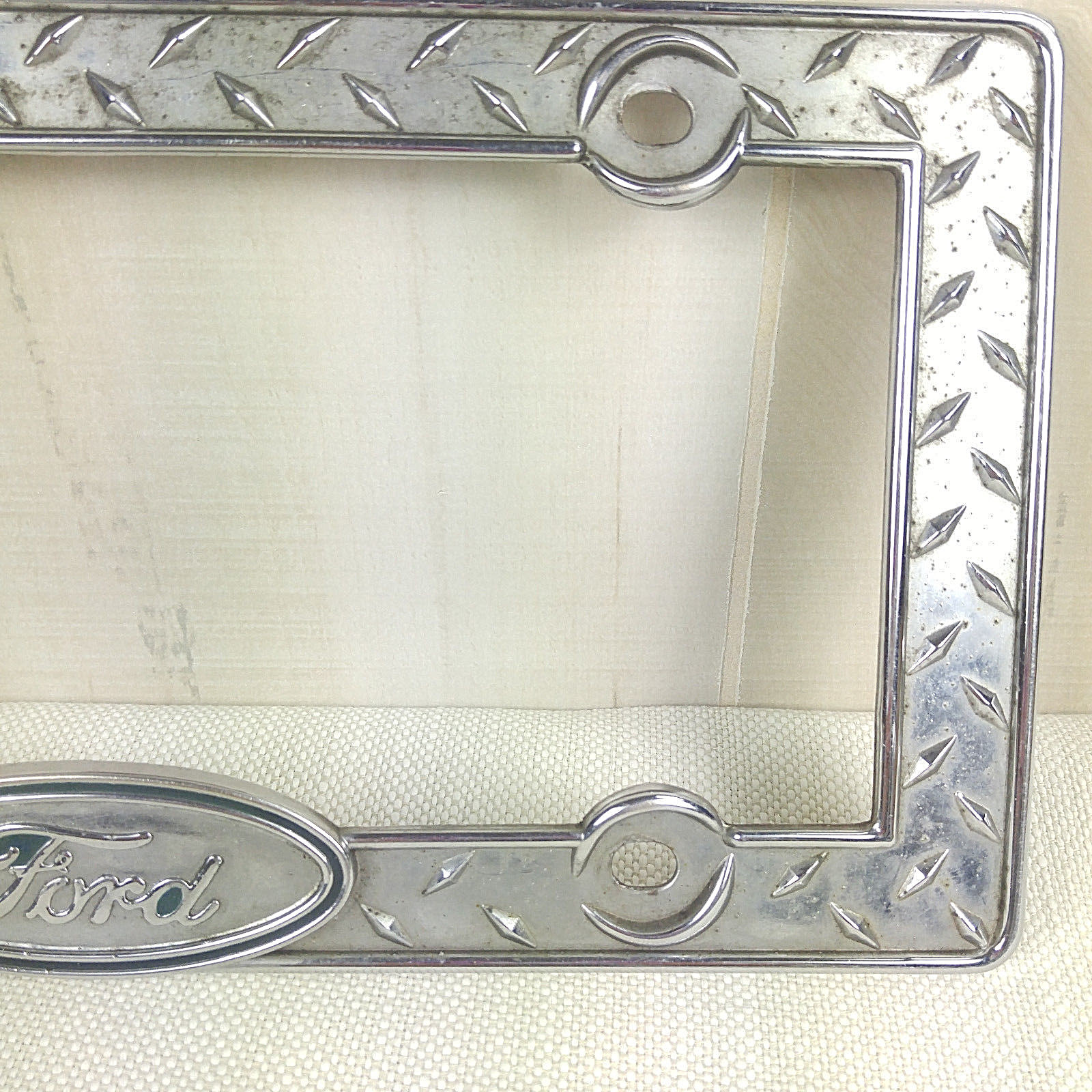 Vtg Ford License Plate Frame Chroma 2002 Ford Motor Company