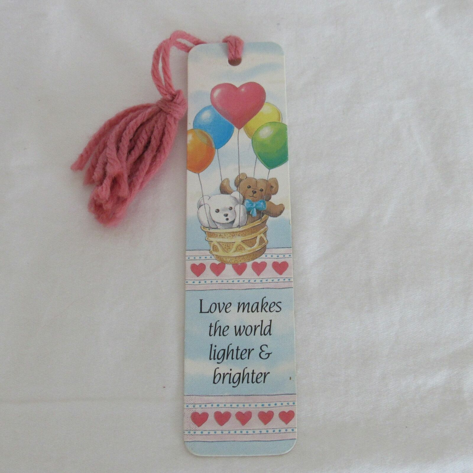 Vintage 1985 Love With Bears & Balloons by Antioch Bookmark #H-796