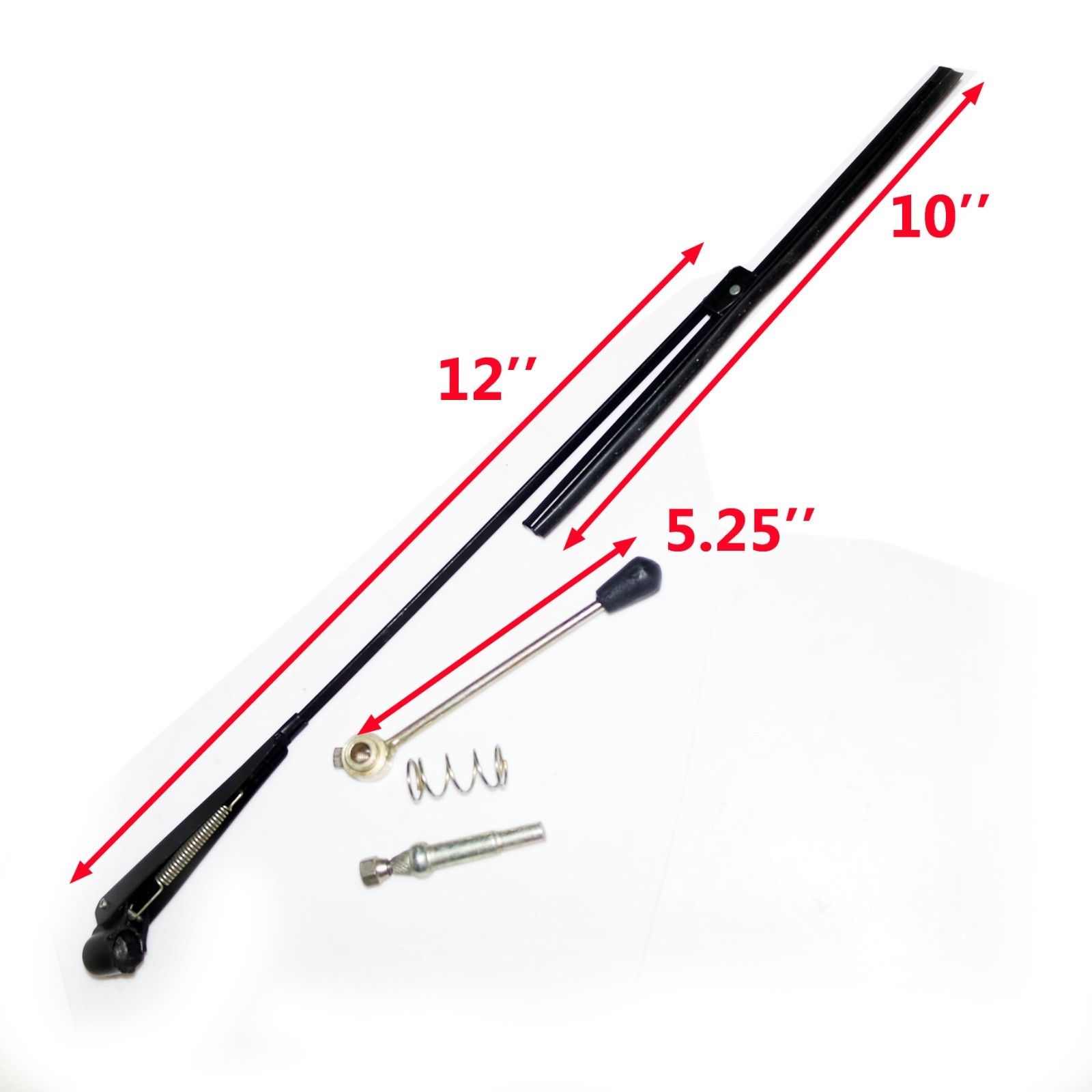 Windshield Wiper Blade Assembly with Kit For Bajaj Tuk Tuk 3 Wheeler RE  