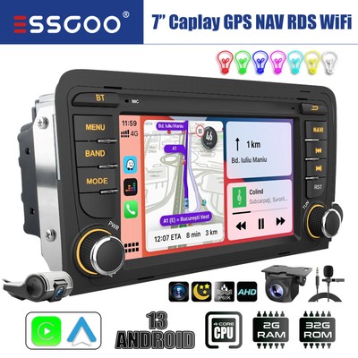 Carplay Stereo Android 13 Navi GPS NAV BT 2+32G DVR Cam For Audi A3 8P 03-13 S3