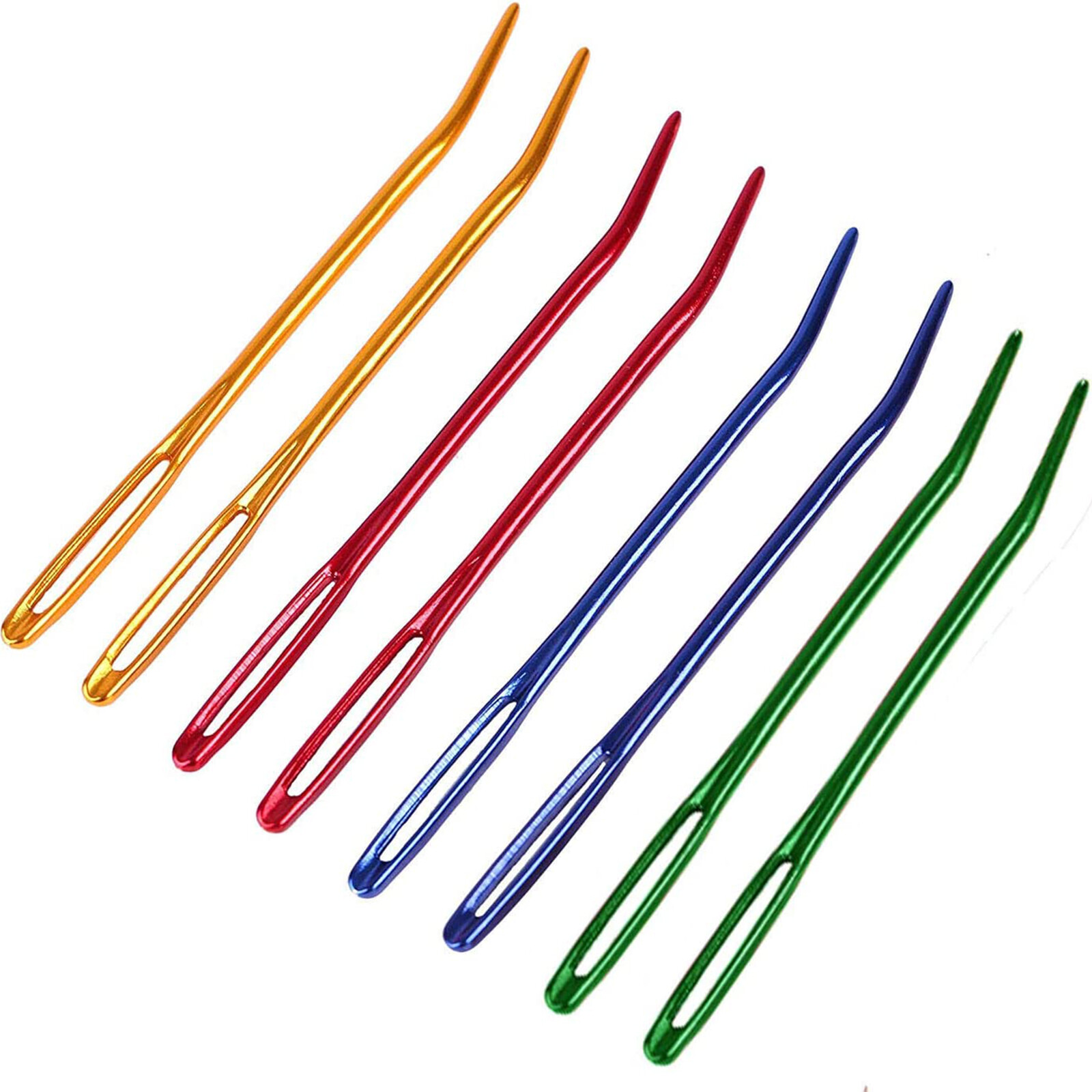 432x Bent Blunt Darning Needle Aluminum Large Eye Bodkin Crochet Yarn