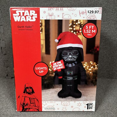 Star Wars Santa Darth Vader Christmas Inflatable 5ft LED Light Up Disney Gemmy