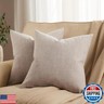 ZeeMart Rustic Linen Throw Pillow Covers Set of 2, 20x20 Inch Taupe, Farmhouse Style Decorative Couch Pillow Cases Beige Cushion Covers for Sofa Bed Living Room Home Decor