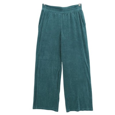 LULULEMON Scuba Mid-Rise Wide-Leg Pant Velvet Cord STORM TEAL Size 6
