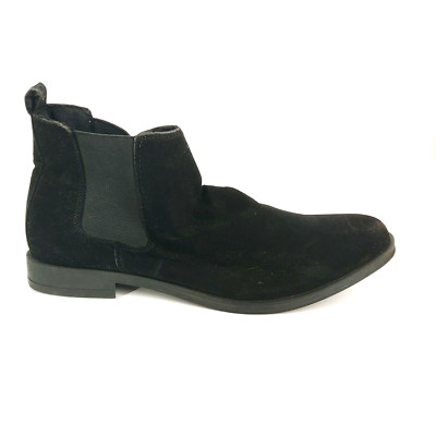 Carbon Elements Mens Ankle Boots Black Faux Suede Pull On Round Toe 11