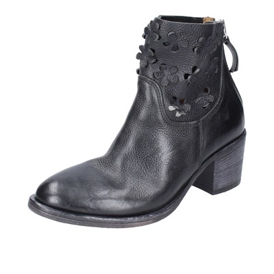 shoes women MOMA ankle boots black leather 33402C VINTAGE EX396