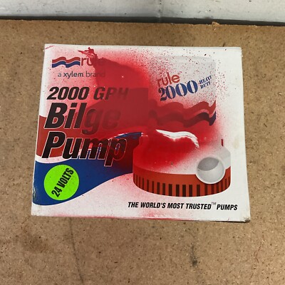 Rule Model 12 Bilge Pump 2000 GPH Non-Automatic 24 Volt New (A13)