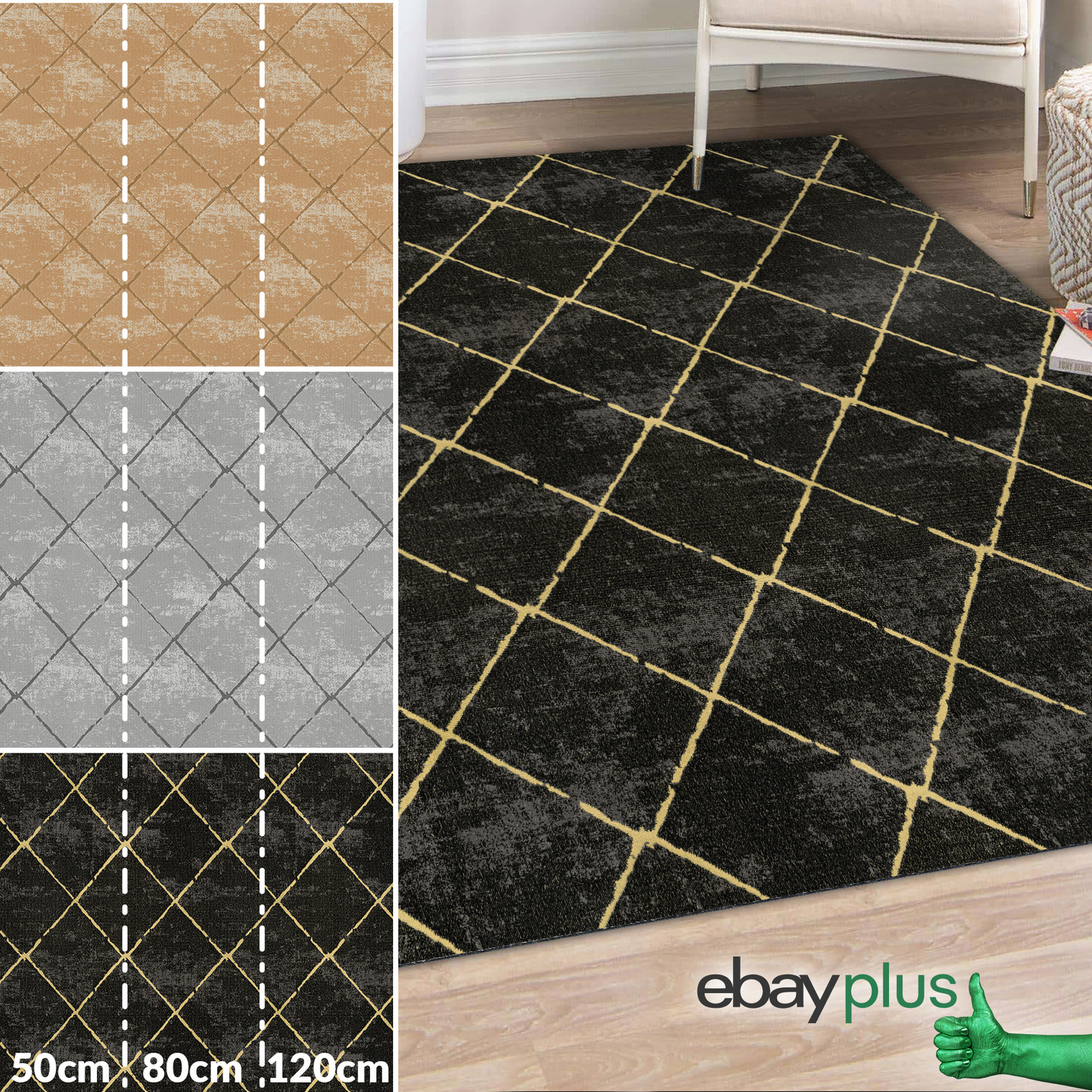 Läufer Teppich  Küchenläufer Küchenteppich Flurläufer rutschfest Velours Uni ANR