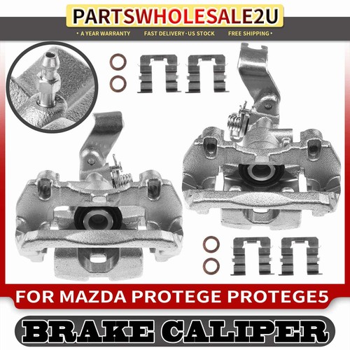 2x Rear Disc Brake Caliper w/ Bracket for Mazda Protege 01-03 Protege5 2002-2003