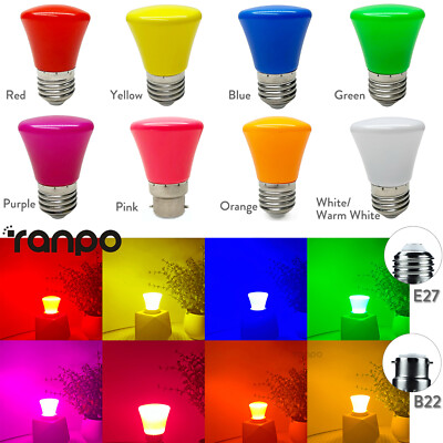 Colored LED Light Bulbs Green Pink Purple Yellow Blue White Lamps for Home Decor