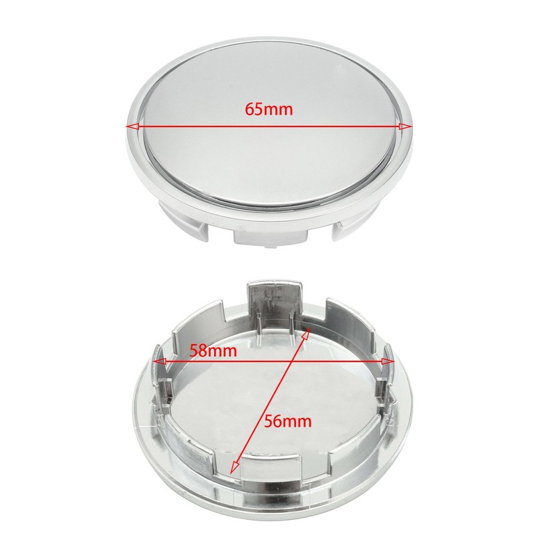 4Pcs 65mm Chrome ABS Plastic Car Wheel Center Rim Hub Cover Caps Blank