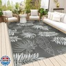 Falflor 5x8 Ft Outdoor Reversible Rug Waterproof Outdoor Patio Rug Plastic Large Floor Mat Lightweight Indoor Outdoor Rug Carpet Plastic Straw Rug for Camping Deck RV Backyard Picnic(Grey)