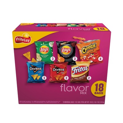 1oz Bags, 18 Count Multipack, Flavor Mix Variety Pack Snack Chips