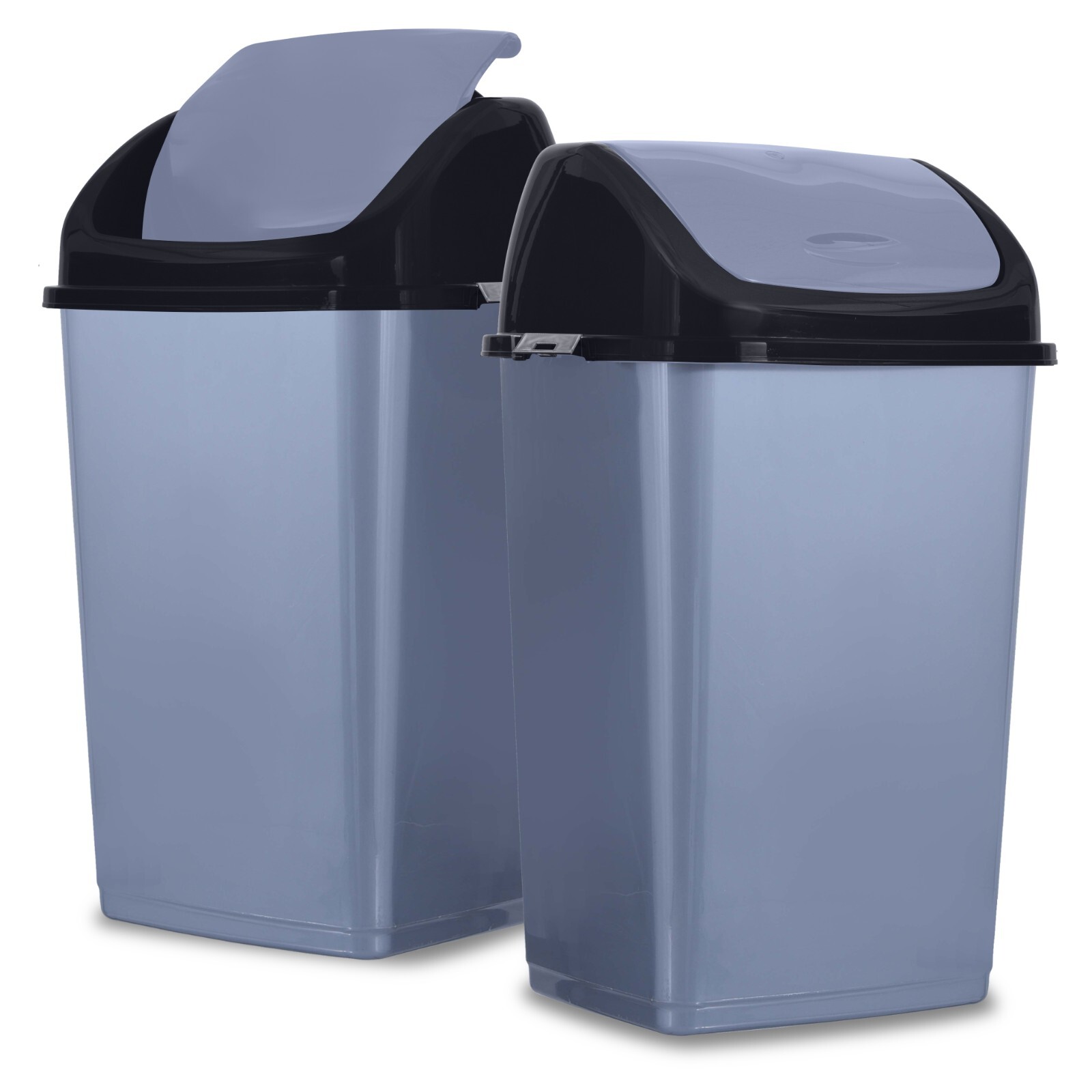 Superio 2 Pack Large Kitchen Trash Can with Swing Top Lid