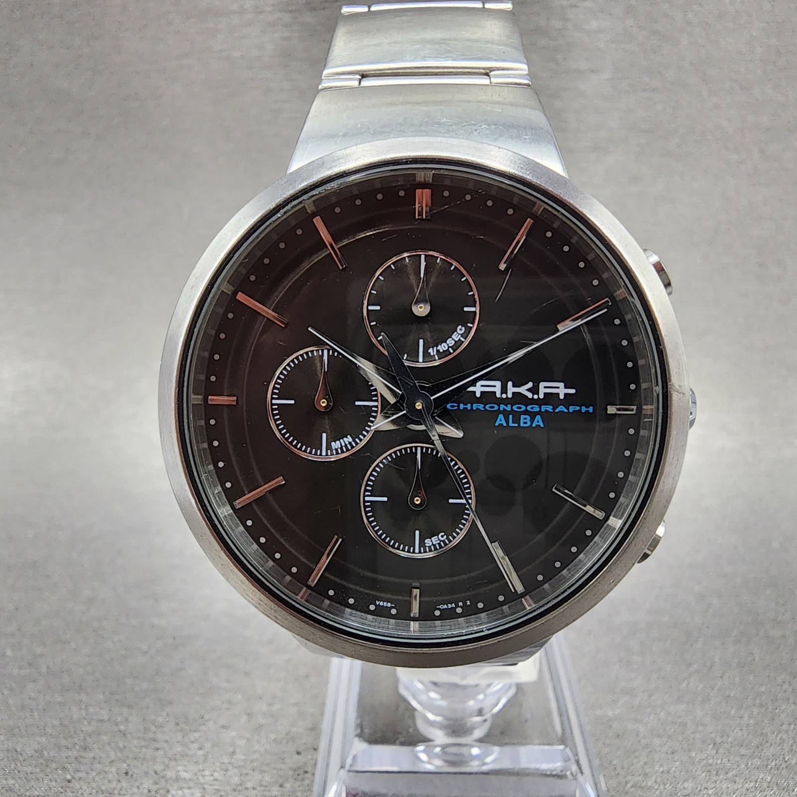 Seiko Alba A.K.A Chronograph Watch Men 41mm Black Dial Steel