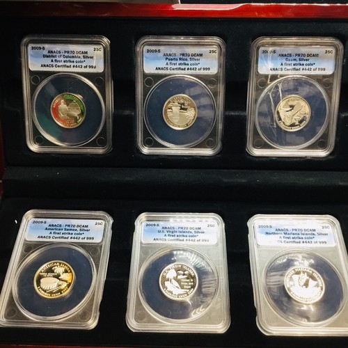Set of 2009 S US State Quarters ANACS PR70 DCAM First Strike