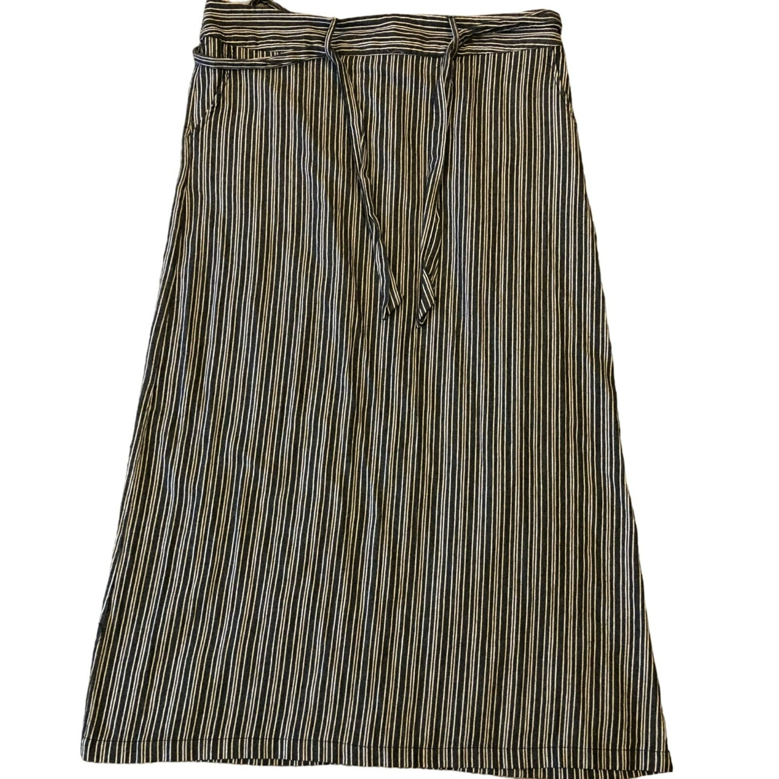 The Main Street Exchange Sz XXL Maxi Skirt Grey Pinstripe