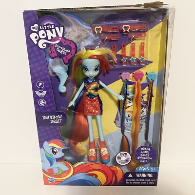 My Little Pony Equestria Girls Doll Extra Long Hair Rainbow Dash 2013 Toy Figure