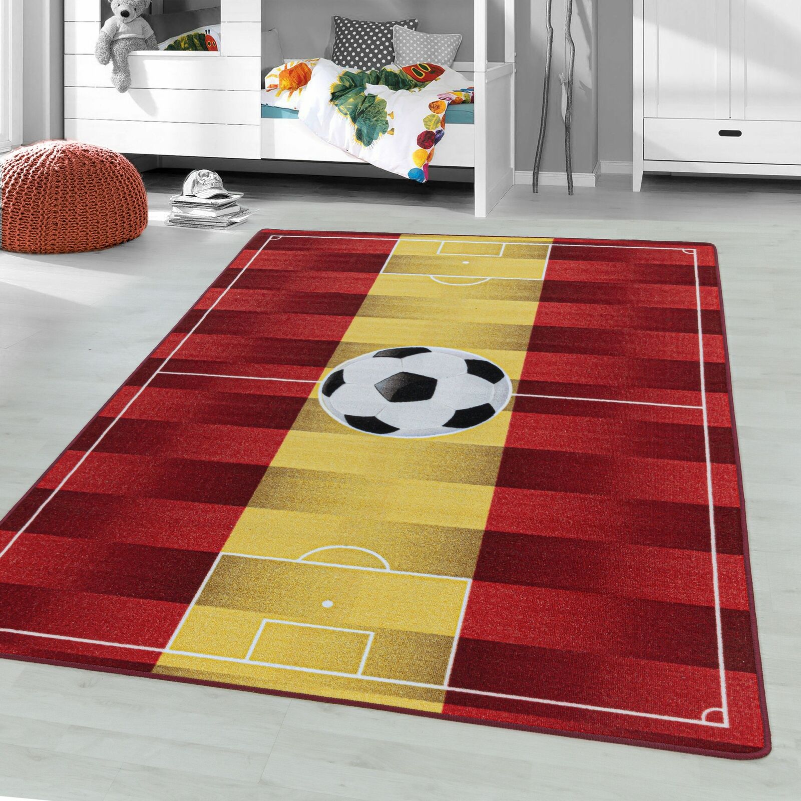 Fußball Teppiche für Kinderzimmer, Spielzimmer Galatasaray mit Fußball kurzflor