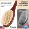 Wooden Bath Brush with Stiff Sisal Bristles Long Handle for Shower Back Scrubber Body Exfoliator, with Hook for Hanging (Stiff Sisal Hair)