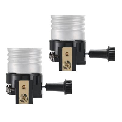 2 Pack Lamp Socket Replacement, UL Listed E26/E27 Light Socket Replacement wi...