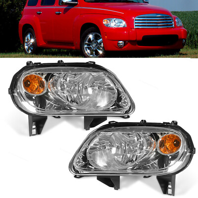 Amber Reflector Driver Passenger Side Headlights for 2006 07 08-11 Chevy HHR