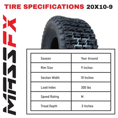 21X7-10 & 20X10-9 ATV TIRE SET (All 4 Tires) HONDA TRX 250R 250X 250EX TRX450ER