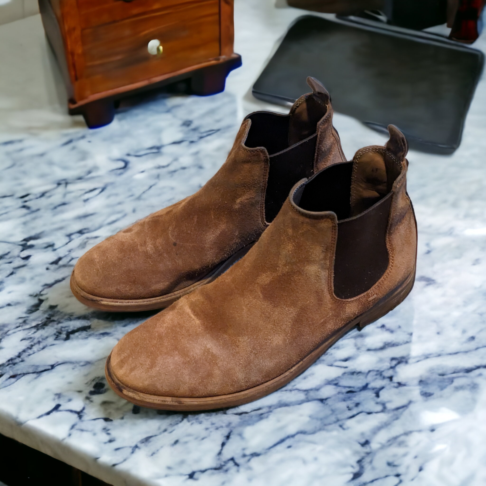 Brown Suede Leather Size 43 (10 Us)