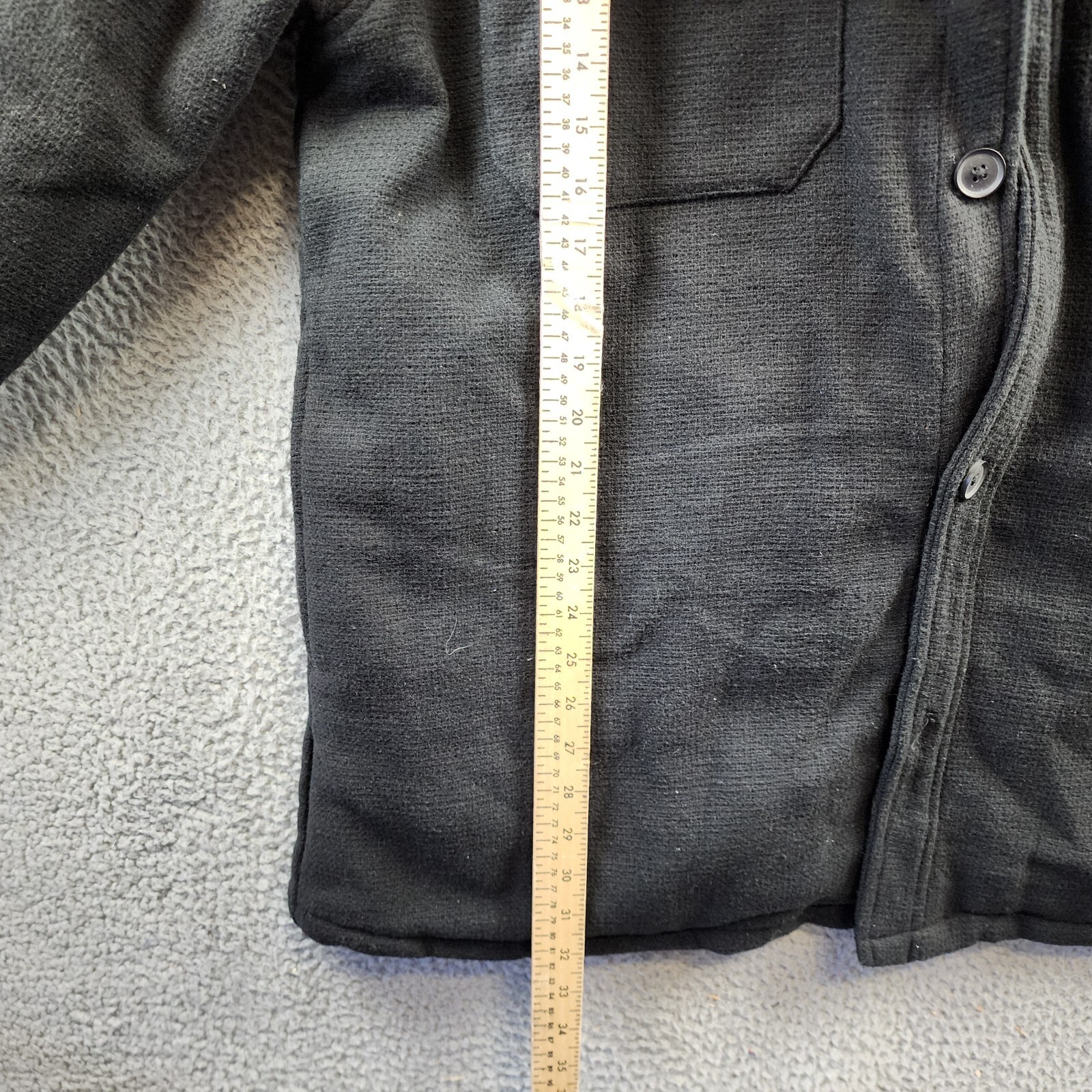 Hedge Conscious Zip Insert Hooded Jacket Men's XXL Black Wool Blend Button Front - Picture 10 of 15