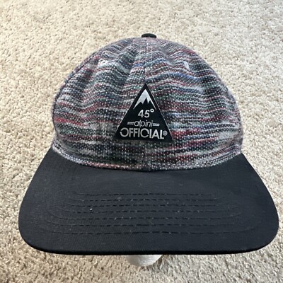 45* Alpini Offical Hat Cap Adult Gray Black Snapback Logo Outdoors Mens