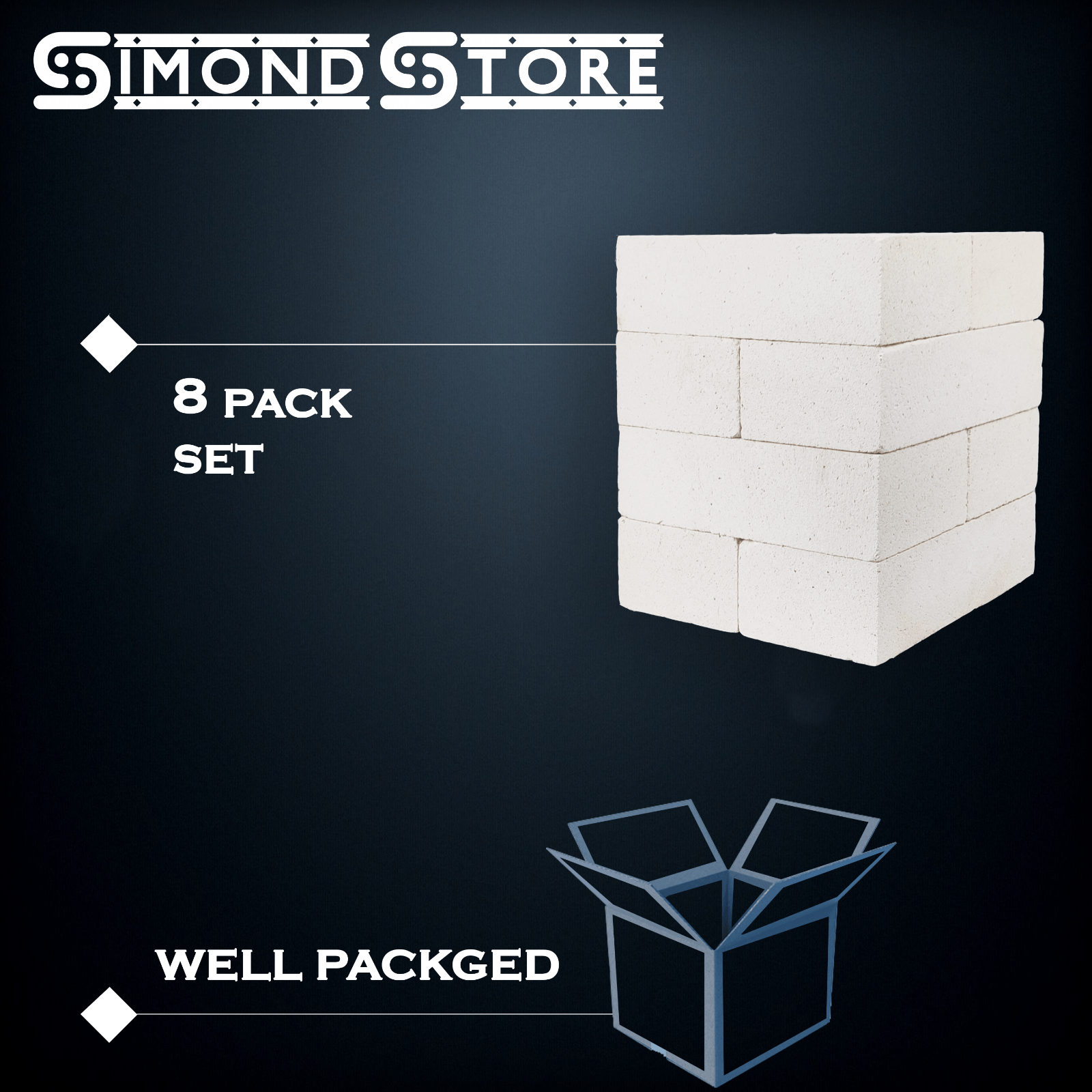 9x4.5x2.5" Insulating Firebrick IFB 2500F Pack of 8 Fire Brick