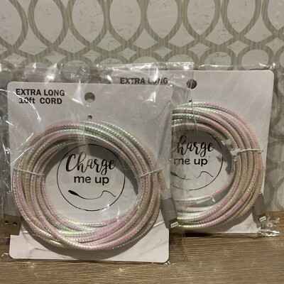   Francesca s Extra Long 10ft Charger Cord-multicolor Lot Of 2