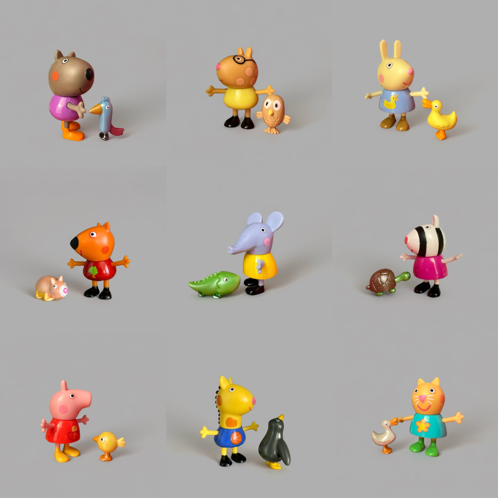 Peppa Pig Pet Theme Coll: Lizard,Guinea Pig,Owl,Tortoise,Chick,Dragon,Duck...