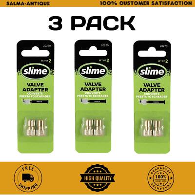 Slime Bicycle Tire Valve Adapter Presta to Schrader , 3 Pack