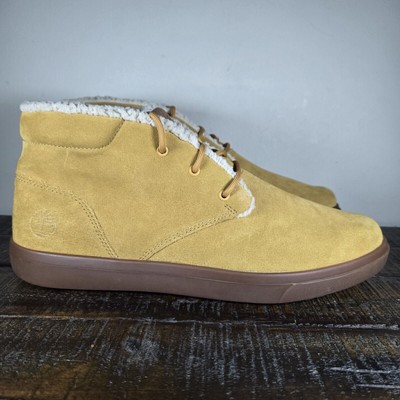 Timberland Ashwood Park Mens Size 12 Leather Lined Chukka Boots Tan Wheat