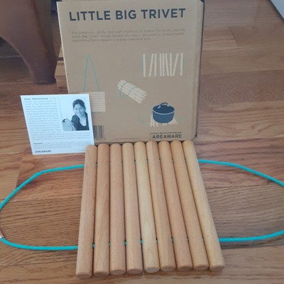 New in box Little Big Wooden Trivet expandable wooden trivet.