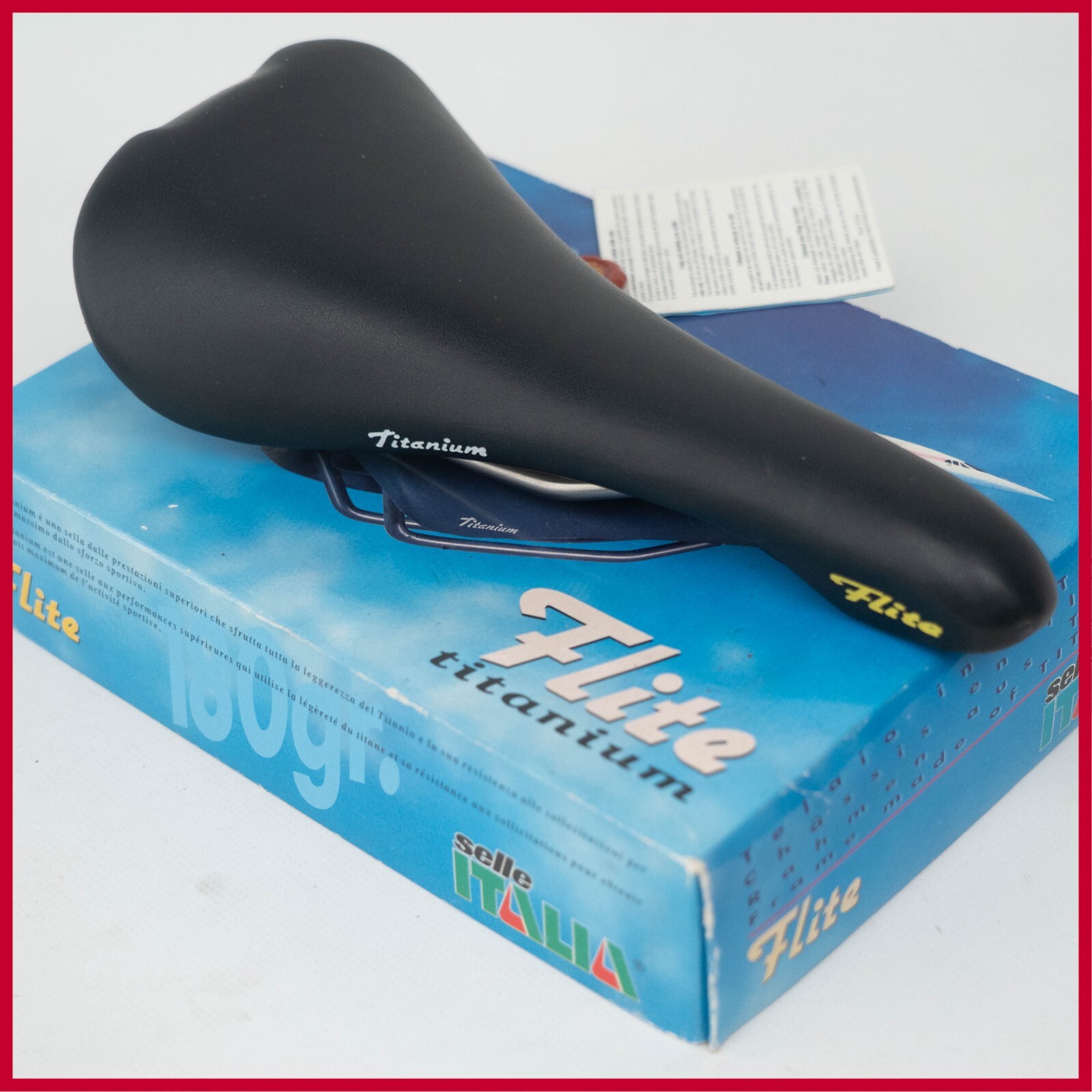 NOS SELLE ITALIA FLITE TITANIUM BLACK 1995 VINTAGE SADDLE