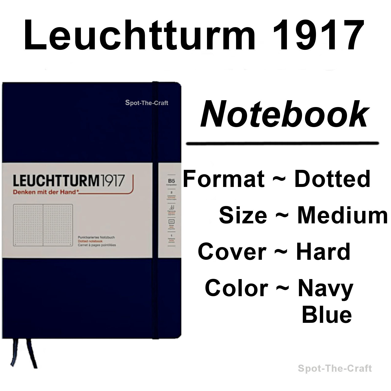 Leuchtturm1917 Dotted Journal Notebook Medium A5 Navy Blue Leuchtturm1917 Dotted Journal Notebook Medium A5 Navy Blue