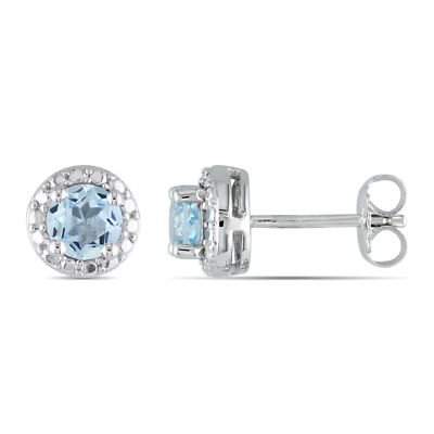 Amour Sterling Silver 1CT TGW Blue Topaz Earrings