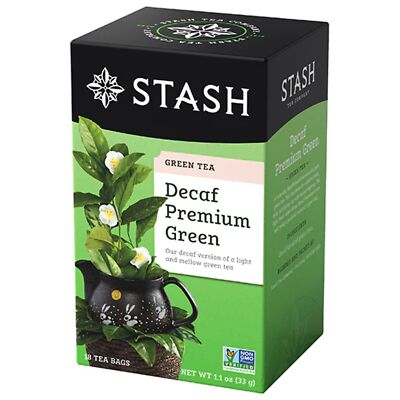 Чай Stash Tea без кофеина, зеленый премиум-класса, 18 пакетиков