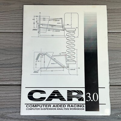 Computer Aided Racing CAR 3.0 Computer Suspension Analysis Workbook PB VERY GOOD